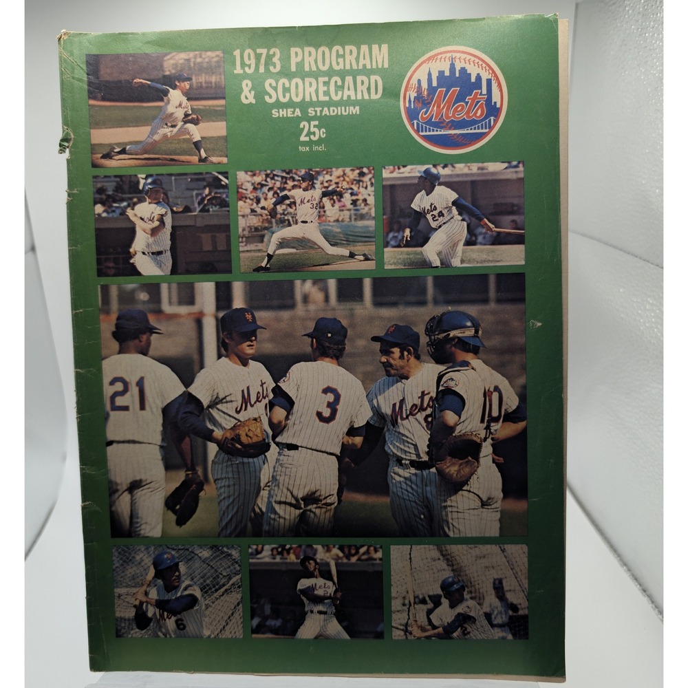 New York Mets MLB Program 1973 Green Shea Stadium Scorecard Vintage Souvenir